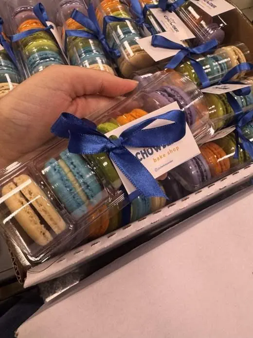 Caixinhas de macarons com tag personalizada